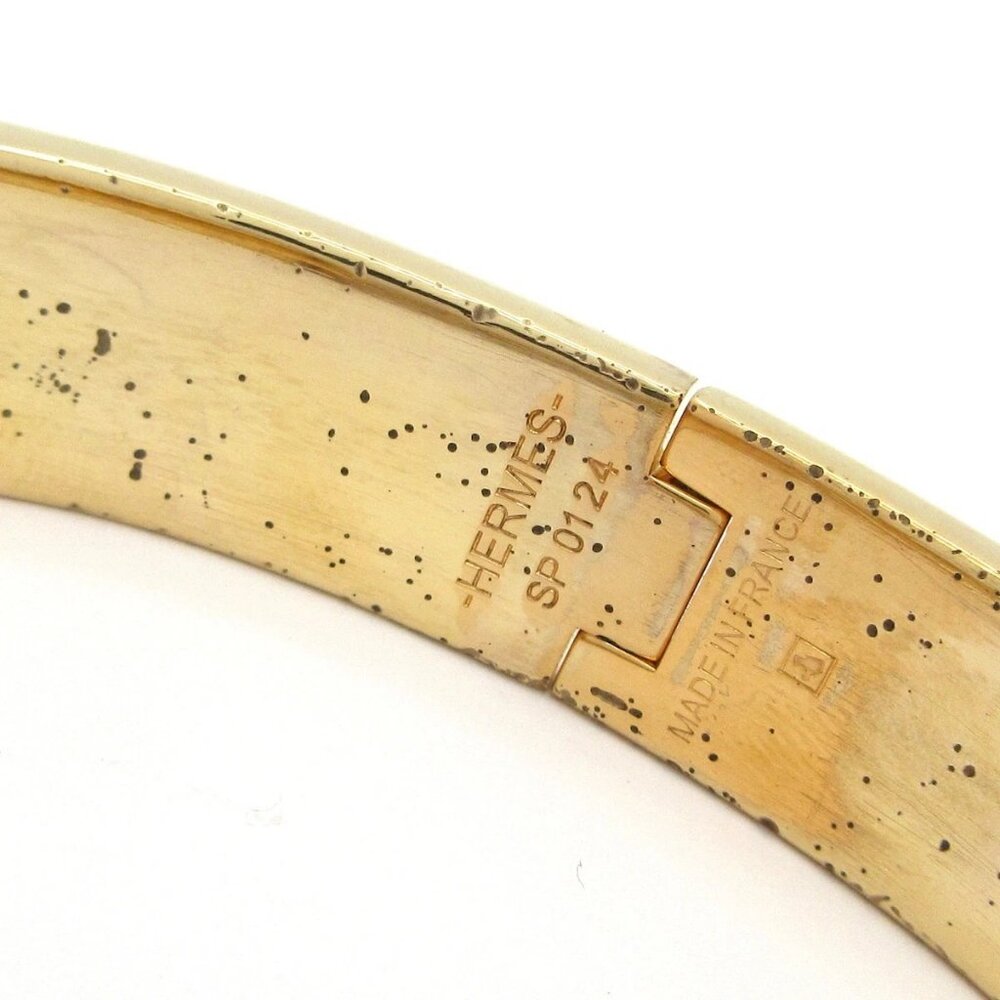 HERMES Clic H Gold Black Hardware Bangle - Picture 4 of 10